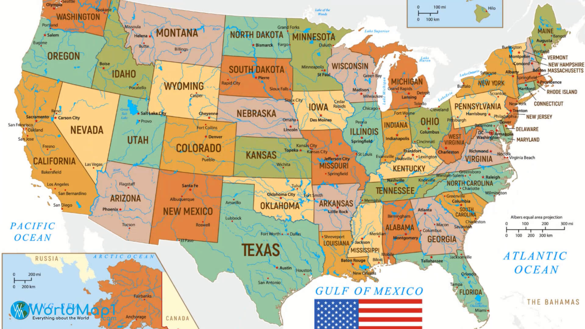 US States Map with Arkansas